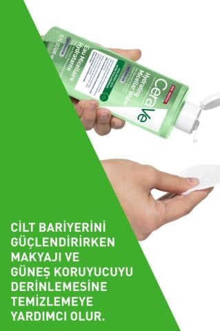 Cerave Hyalüronik Asit İçerikli Nemlendiren Micellar Makyaj Temizleme Suyu 400 ml