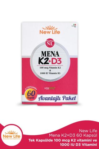 New life Mena K2 D3 60 Kapsül