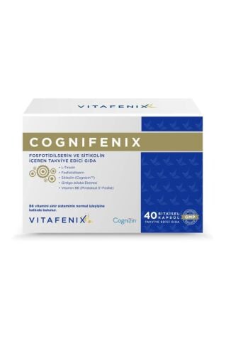 Vitafenix Cognifenix Fosfotidilserin ve Sitikolin İçeren Takviye Edici Gıda 40 Kapsül