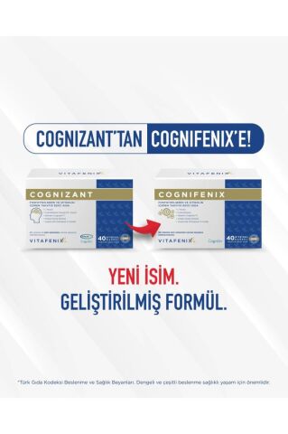 Vitafenix Cognifenix Fosfotidilserin ve Sitikolin İçeren Takviye Edici Gıda 40 Kapsül