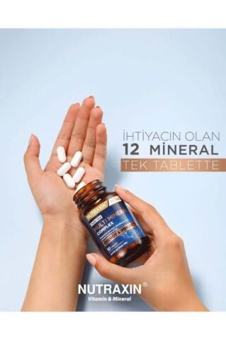 Nutraxin Multi Mineral Complex 60 Tablet Magnezyum, Kalsiyum, Çinko, Demir, İyot, Krom