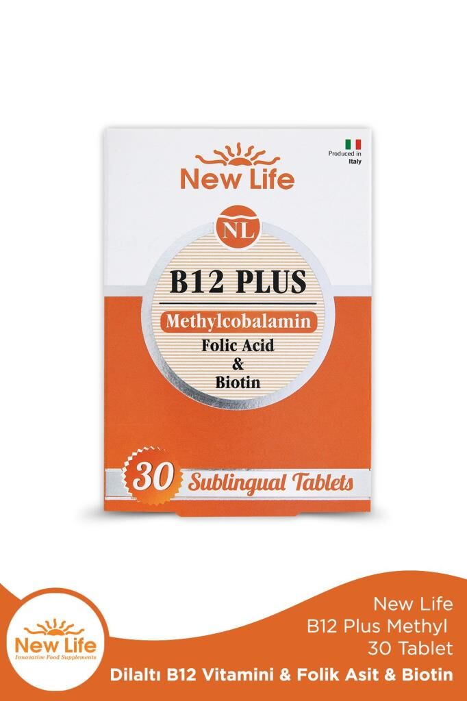New Life B12 Plus 30 Dilaltı Tablet - B12 Vitamini - Folik Asit - Biotin