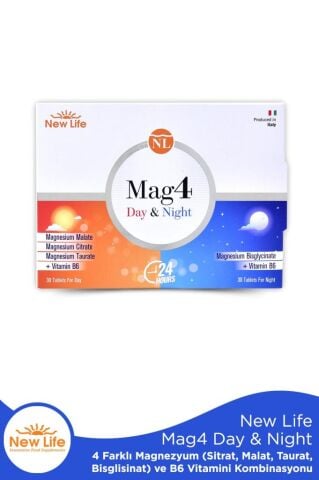 New Life Mag4 Day & Night Magnezyum 60 Tablet