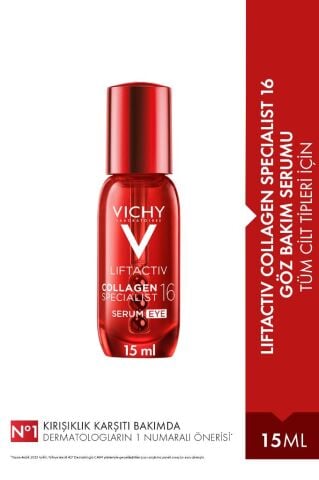 Vichy Liftactiv Collagen Specialist 16 Tüm Ciltler Tipleri İçin Göz Bakım Serumu 15ml