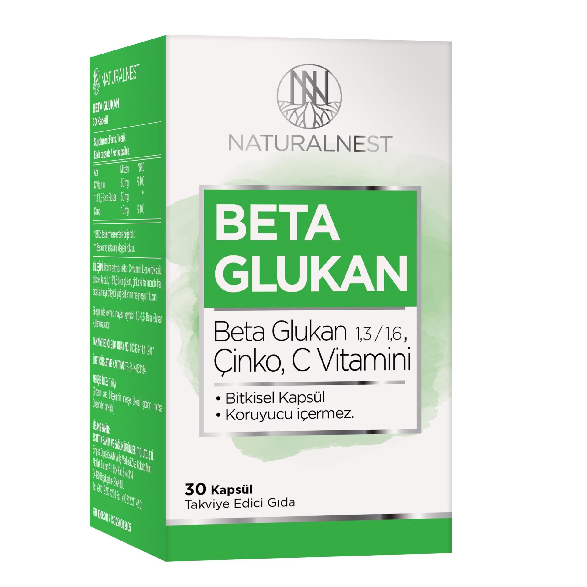 Naturalnest Beta Glukan 30 Kapsül