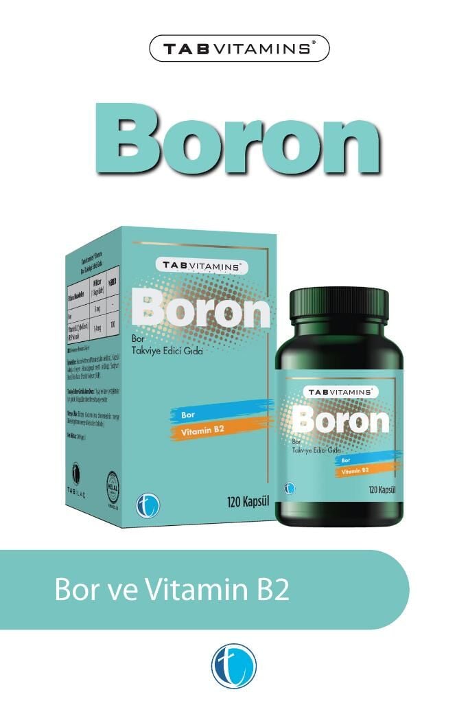 Tabvitamins Boron 120 Bitkisel Kapsül Bor (3 mg) Vitamin B2