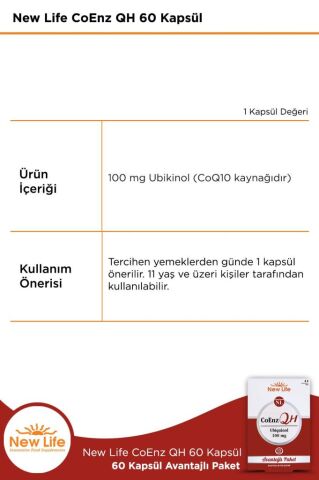 New Life CoEnz QH Ubikinol 60 Kapsül