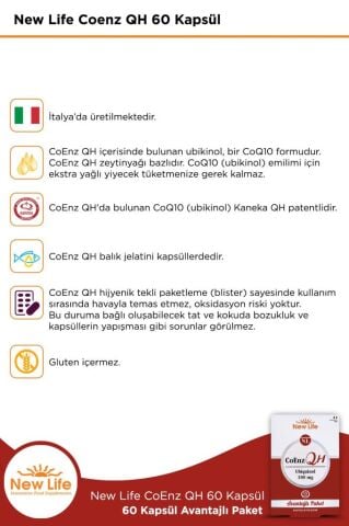 New Life CoEnz QH Ubikinol 60 Kapsül