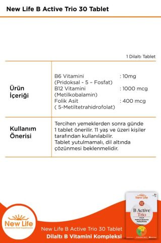 New Life B Active Trio 30 Tablet