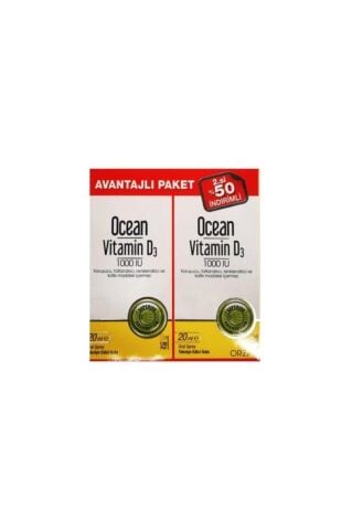 Ocean Vitamin D3 1000 Iu Sprey 20 Ml 2'li Avantaj Paket
