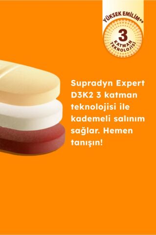 Supradyn Expert Tablet D3 Vitamini, K2 Vitamini ve Kalsiyum İçeren Takviye Edici Gıda