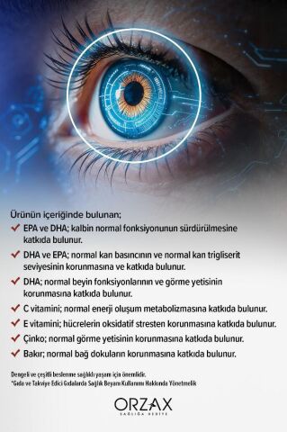 Ocean Vision Omega 3 + EPA & DHA, Lutein, Zeaksantin, Resveratrol, Glutatyon, C Vitamini, Çinko 60 Kapsül