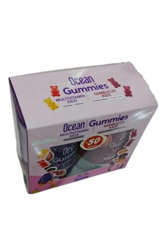 Ocean Gummies Multivitamin Kids 60 Adet Çiğnenebilir + Ocean Sambucus Kids 60 Adet Jel Form