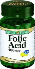 NATURE'S BOUNTY FOLIC ACID 400 MCG 100 TB 01.2020