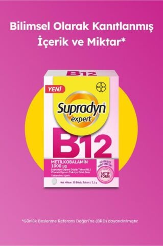 Supradyn Expert Dilaltı Tablet B12 Vitamini İçeren Takviye Edici Gıda